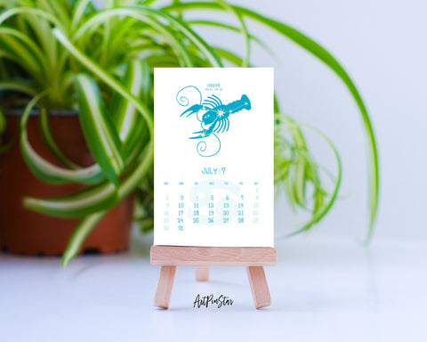 2023 Desk Calendar Astrology Color Customizable Wooden Mini Easel Stand Art Display Holder