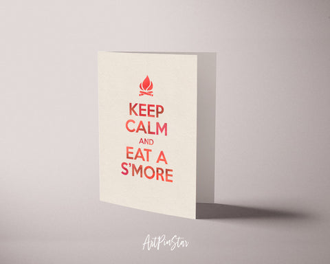 Keep calm and eat a smore Motivational Quote Customized Greeting Cards
