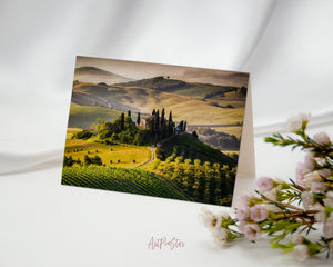 Vineyard Property Tuscany, Italy Landscape Custom Greeting Cards