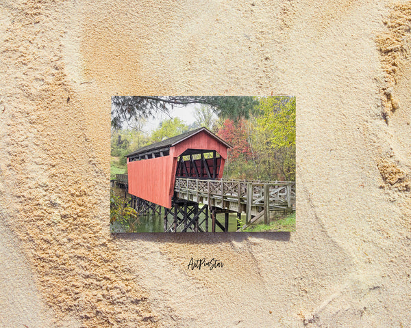 Historic Shaeffer Campbell Covered Bridge, St Clairsville, Ohio Landscape Custom Greeting Cards