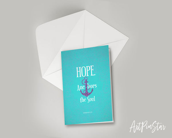 Hope anchors the soul Hebrews 6:19 Bible Verse Customized Greeting Card