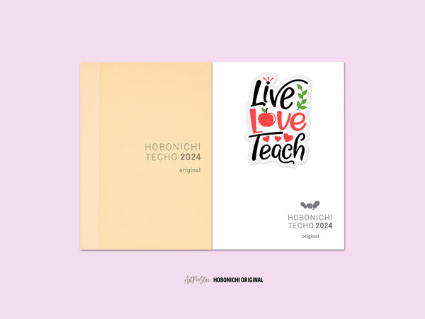 Live Love Teach Vinyl Die Cut Sticker, 1.85" x 2.75"