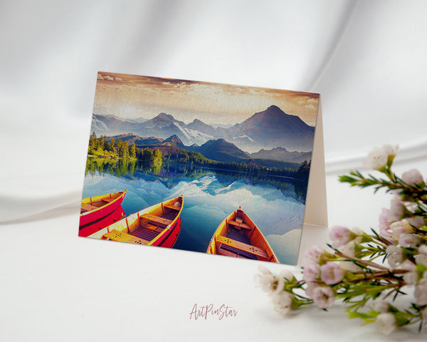 Strbske Pleso Lake in National Park High Tatra Slovakia, Europe Landscape Custom Greeting Cards