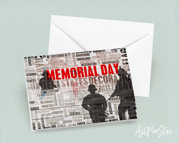 Memorial Honoring Remembering Day Customizable Gift Cards