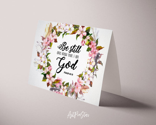 Be still and know that I am God Psalm 46:10 Bible Verse Customized Greeting Card