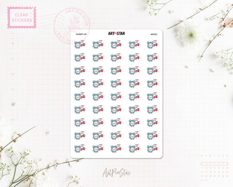 Alarm Story Planner Sticker, Hurry Up
