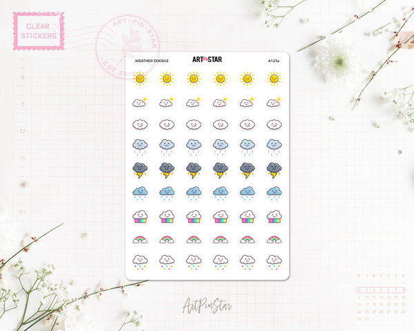 Weather Doodle Planner Sticker, Icon