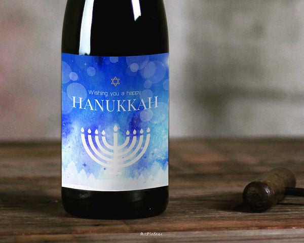 Wishing you a happy Hanukkah Holiday Customizable Label