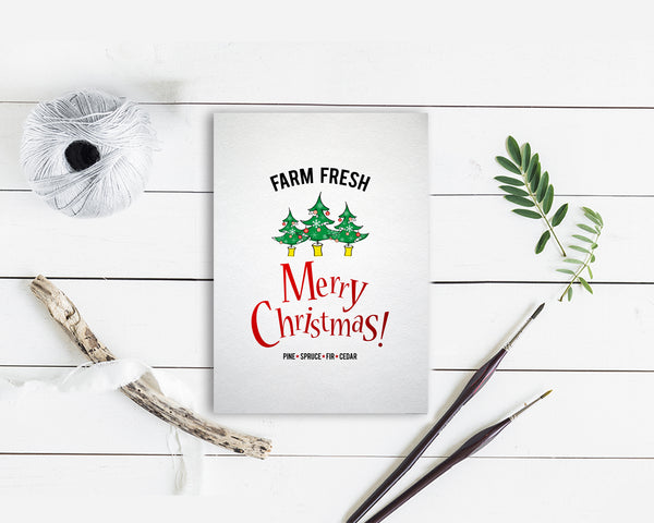 Farm Fresh Merry Christmas Personalized Holiday Greeting Card Gifts
