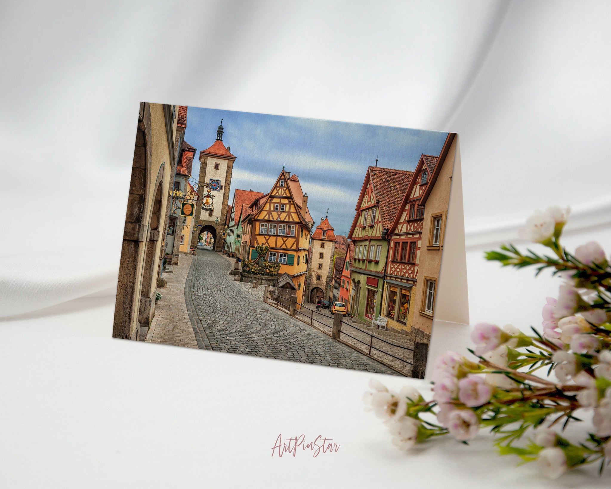 Rothenburg ob der Tauber, Germany Landscape Custom Greeting Cards