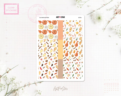 Autumn Mini Fullbox Pattern Planner Sticker, A5