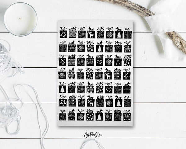 Christmas Gift Box B&W Personalized Holiday Greeting Card Gifts