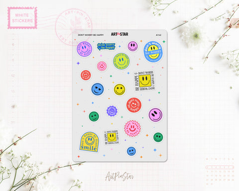 Don't Worry Be Happy Planner Sticker, Icon