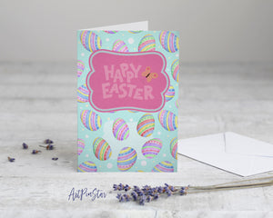 Happy Easter Eggs Customized Greeting Card