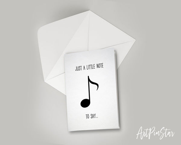Just a little note to say Eighth Note Eighth Note Music Gift Ideas Customizable Greeting Card