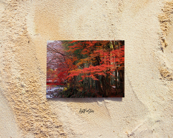 Japanese Scenery Autumn Mountain Park, Japan Landscape Custom Greeting Cards