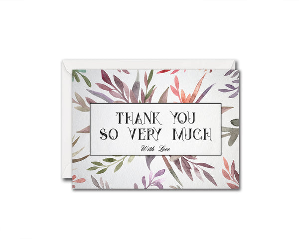 Thank you so ery much with love Messages Note Cards