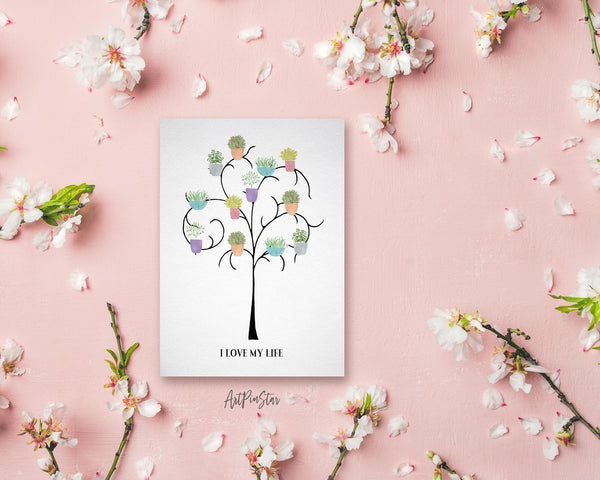 I love my life Flower Quote Customized Gift Cards