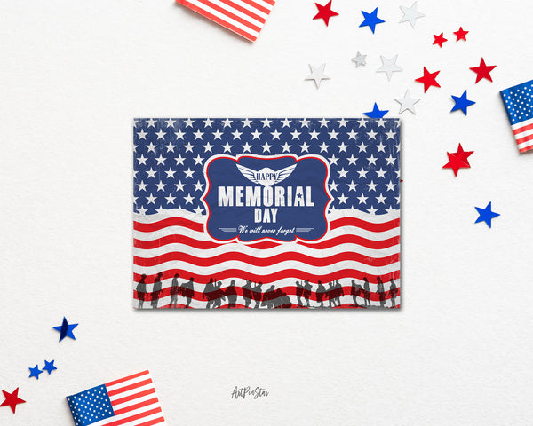 We will never forget Memorial Honoring Remembering Day Customizable Gift Cards