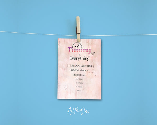 Timing is everything 1 Year 12 Months 52 Weeks 365 Days Happiness Customized Greeting Card