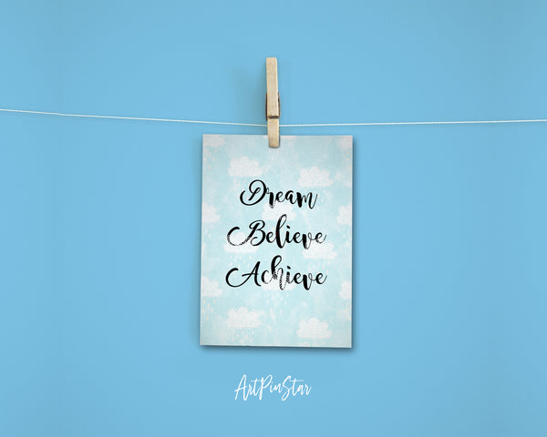 Dream Believe Achieve Inspirational Quote Customized Greeting Cards