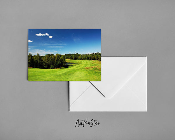 Sweden Golf Course, Europe Landscape Custom Greeting Cards