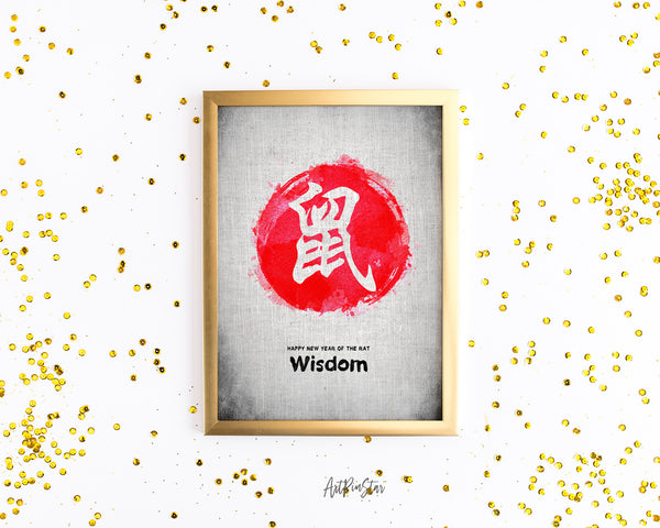 Chinese Character Rat Zodiac Yearly  Art Customized Gift Cards