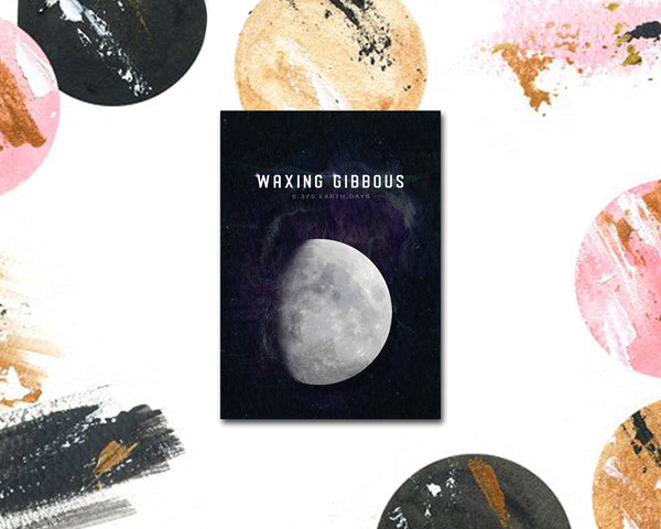 Waxing Gibbous Moon Lunar Phases Customizable Greeting Card