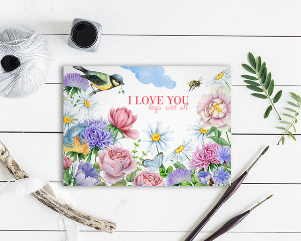 I Love You Bugs and All Friendship Customized Greeting Card