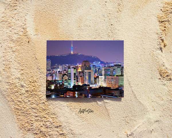 Nam Mountain Tower, Seoul, South Korea Landscape Custom Greeting Cards