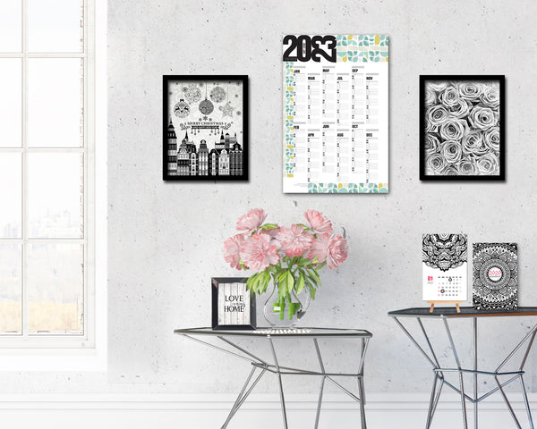 2023 Yearly Abstract Customizable Year Planner at a Glance Wall Calendar