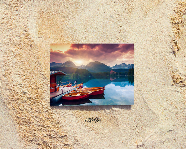 Strbske Pleso Lake in National Park High Tatra Slovakia, Europe Landscape Custom Greeting Cards