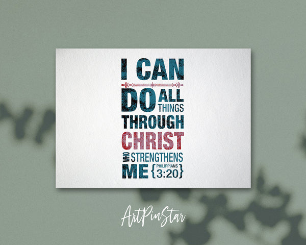 I can do all things through christ Philippians 3:20 Bible Verse Customized Greeting Card